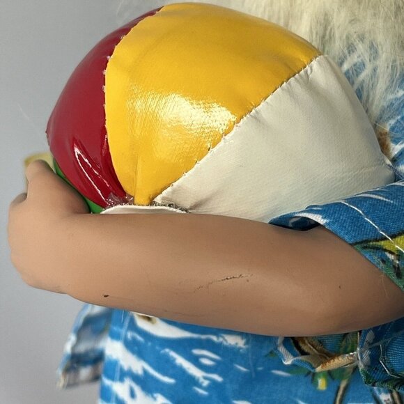 Santa Claus  15" Figurine on Vacation Hawaiian Shirt Beach Ball Drink Sun Hat - Picture 7 of 13